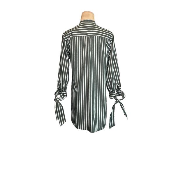 Ann Mashburn white gray stripes 3/4 sleeves tunic blouse size Small - Picture 15 of 15
